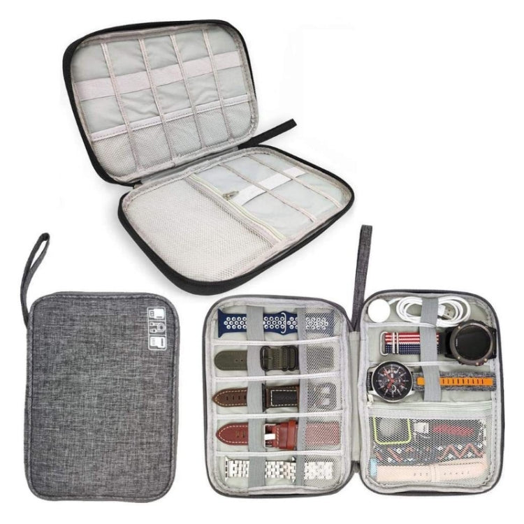 Travel Portable Strap Data Cable Storage Bag(Grey) - Others by PMC TechLife | Online Shopping South Africa | PMC TechLife | Buy Now Pay Later Mobicred