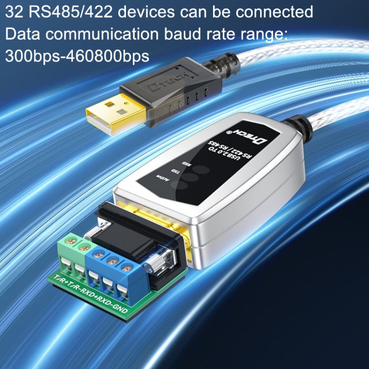 DTECH DT-5119 0.5m USB To RS485/422 Industrial Converter Serial Line Communication Adapter - free shipping - PMC TechLife - Order now!