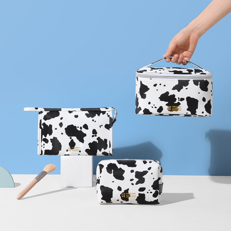 Waterproof PU Cosmetic Bag Milk Pattern Cosmetics Storage Bag, Style: Briefcase - Storage Boxes by PMC Jewellery | Online Shopping South Africa | PMC Jewellery