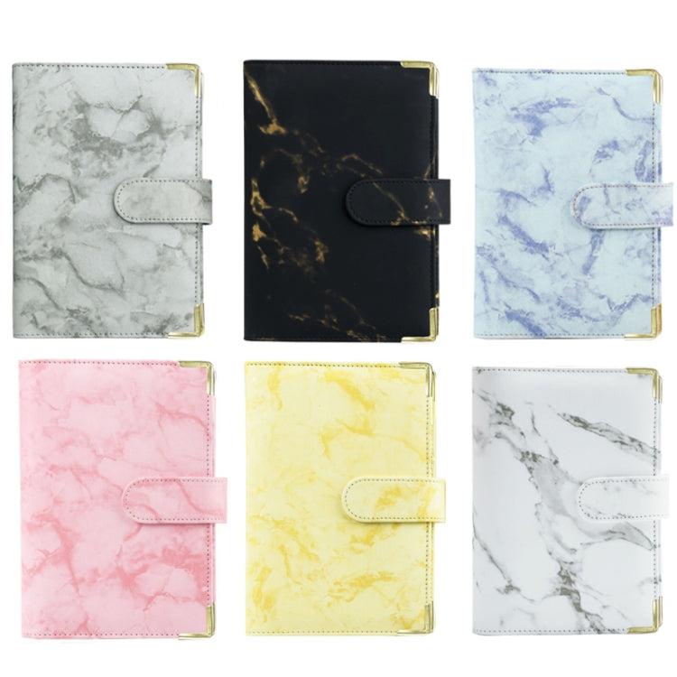 A6 Binder Budget Book Marbled Notebook PU Leather Binder(White) - Notebooks by null | Online Shopping South Africa | PMC Jewellery