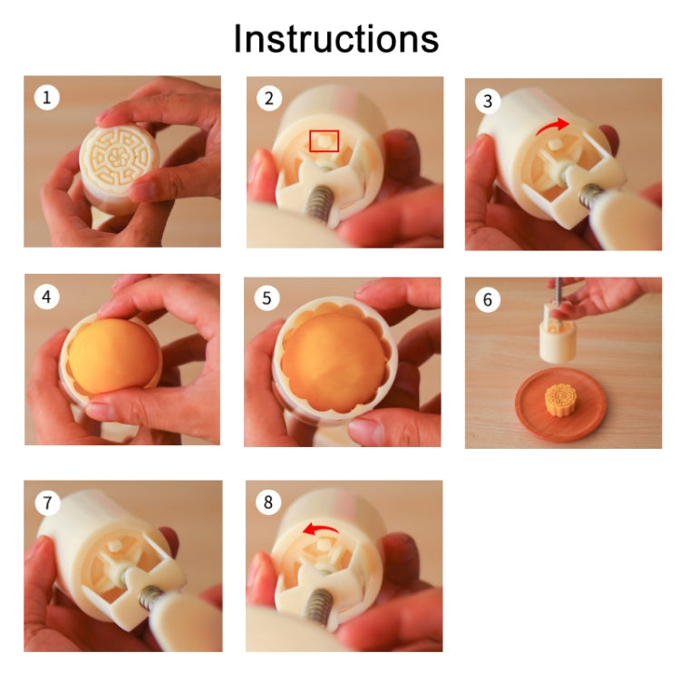 2 PCS Moon Festival Round Hand-Pressed Pastry Mold Baking Tools, Model: 30 - free shipping - PMC TechLife - Order now!