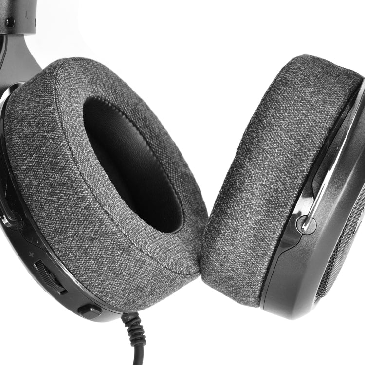 1 Pair Earmuffs Earpads  For CORSAIR HS50 Pro HS60 Pro HS70 Pro(Gray Linen + Leather) - Earmuff & Pad by PMC Jewellery | Online Shopping South Africa | PMC Jewellery