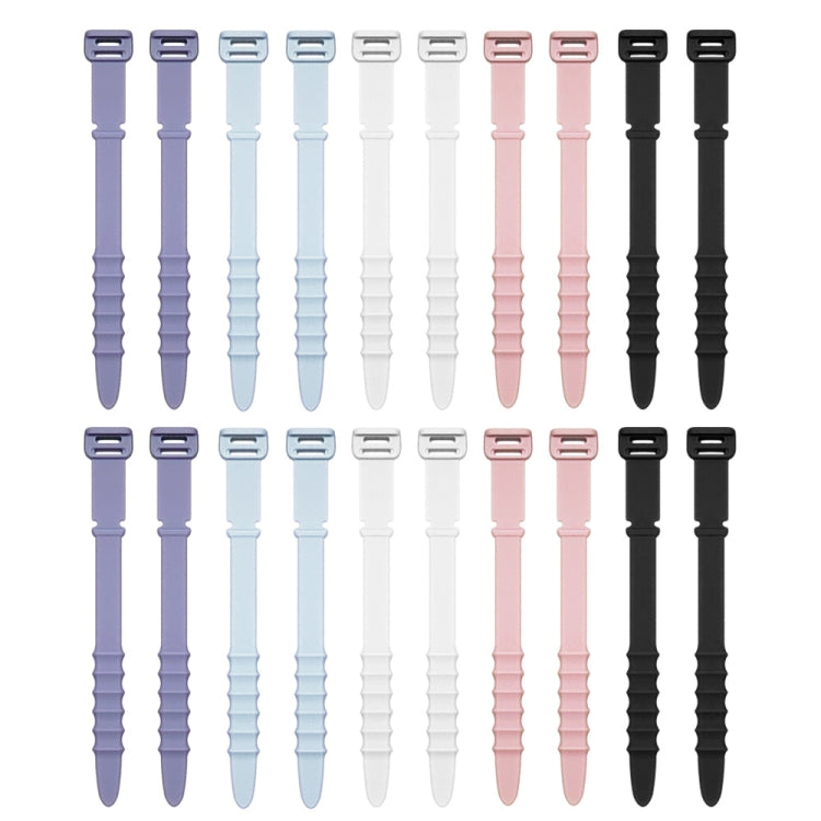 3 Sets 20pcs/Set  Fishbone Silicone Cable Tie Cable Organizer Winder, Color: Five color - Cable Organizer by PMC TechLife | Online Shopping South Africa | PMC TechLife | Buy Now Pay Later Mobicred