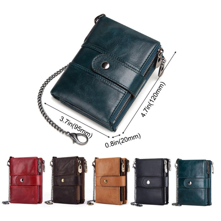 BP804 RFID Anti-Theft Wallet Multi-Function Buckle Zipper Retro Leisure Coin Purse(Khaki) - Antimagnetic RFID Package by PMC TechLife | Online Shopping South Africa | PMC TechLife | Buy Now Pay Later Mobicred