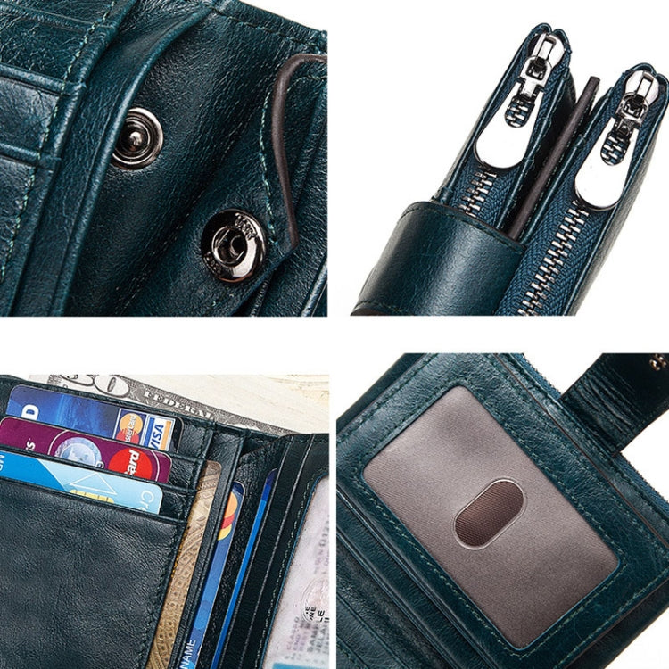 BP804 RFID Anti-Theft Wallet Multi-Function Buckle Zipper Retro Leisure Coin Purse(Red) - Antimagnetic RFID Package by PMC TechLife | Online Shopping South Africa | PMC TechLife | Buy Now Pay Later Mobicred