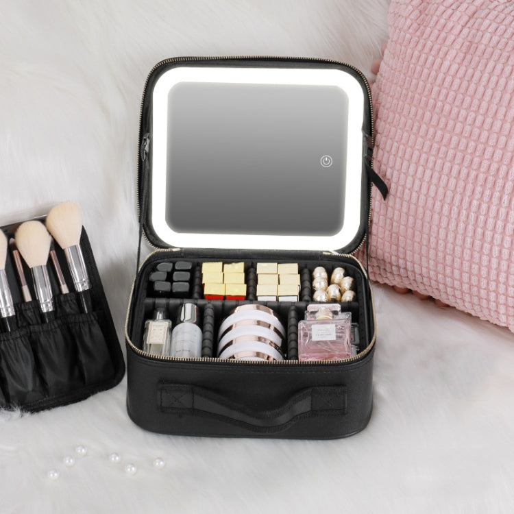 NICELAND TM1060 Large Capacity With Lamp Makeup Bag Portable, Color: Small Black - Storage Boxes by NICELAND | Online Shopping South Africa | PMC Jewellery