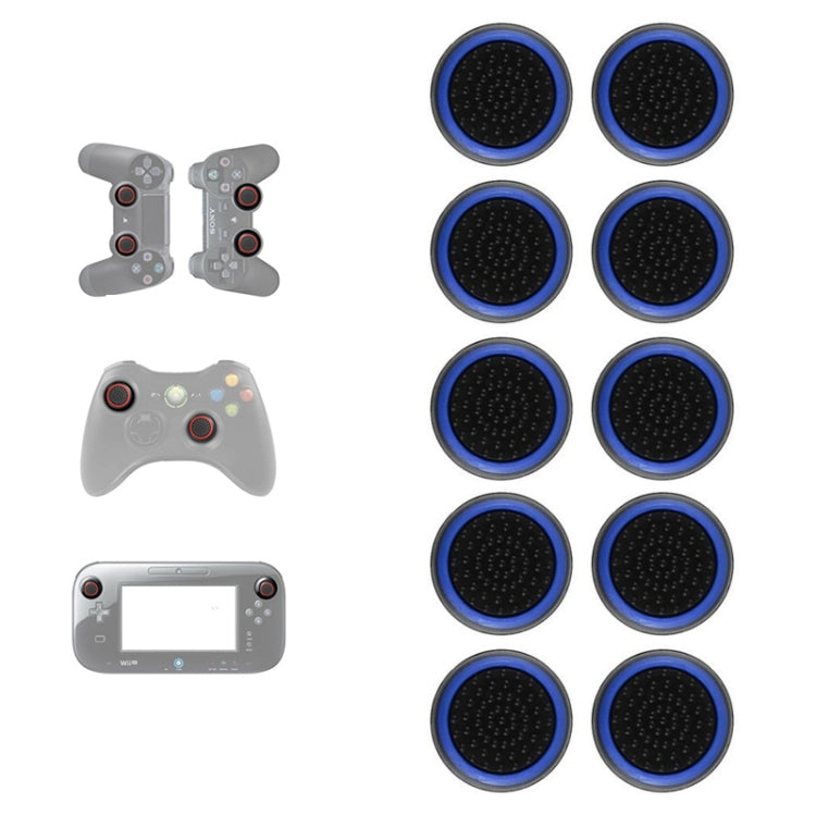 10 PCS Gamepad Silicone Luminous Button Cap Rocker Cap For PS5/PS4/PS3/ONE/360/PRO/series X/S(Black Light Blue) - Cases by PMC Jewellery | Online Shopping South Africa | PMC Jewellery