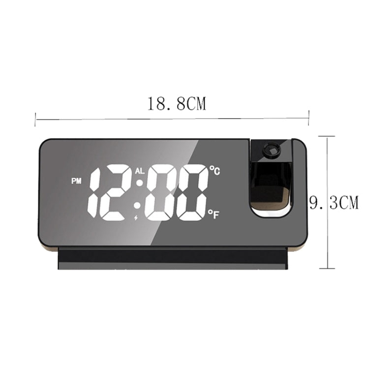 S282 Multifunctional Silent Electronic Digital Projection Clock(Black Shell Green Light) - Novelty Clock by PMC Jewellery | Online Shopping South Africa | PMC Jewellery