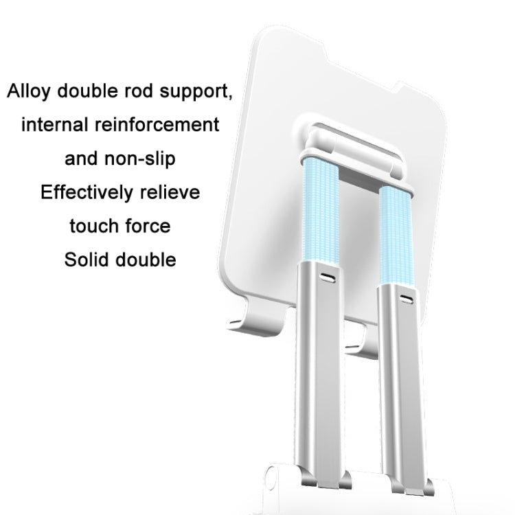 Tablet Mobile Phone Desktop Double Pole Lifting Folding Bracket, Color: White (Large) - Desktop Holder by PMC TechLife | Online Shopping South Africa | PMC TechLife