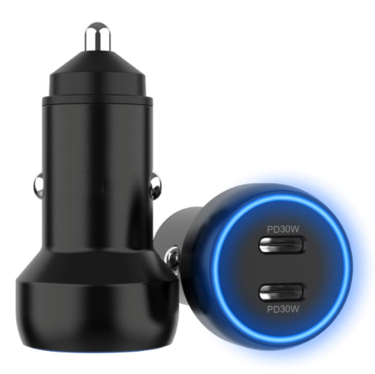 IBD352 Aluminum Alloy Dual Interface Car Charger, Spec: PD30W+PD30W - Car Charger by PMC TechLife | Online Shopping South Africa | PMC TechLife