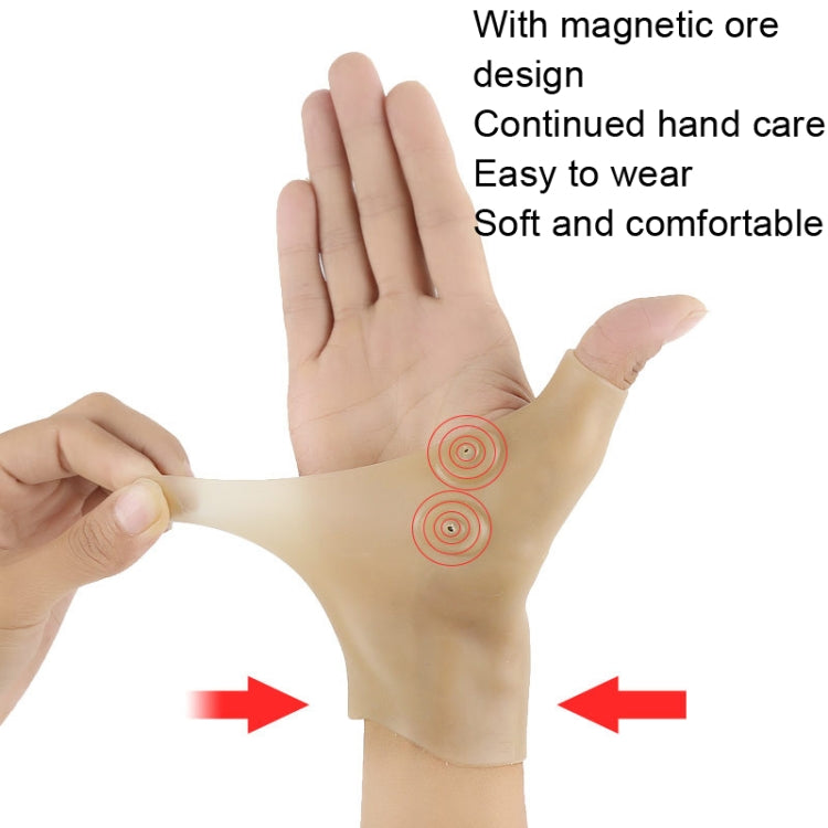 4 PCS Silicone Magnetic Therapy Glove Wrist Sprain Fixed Wrist Cover, Size: One Size(Skin Color) - Corrector by PMC Jewellery | Online Shopping South Africa | PMC Jewellery