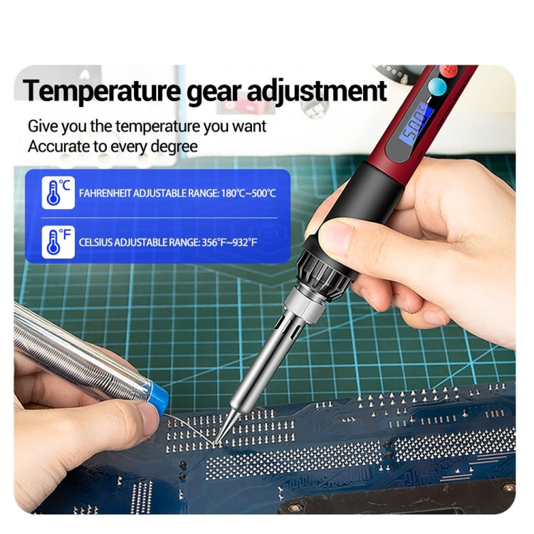 ANENG SL103 25pcs/set Intelligent Digital Display Temperature Adjustment Household Constant Temperature Soldering Iron Set 60W Internal Heat Welding Tool Kit(EU Plug) - Electric Soldering Iron by ANENG | Online Shopping South Africa | PMC Jewellery | Buy Now Pay Later Mobicred