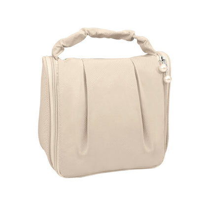 RH2205 Travel Hanging Pleated Portable Cosmetic Bag(Beige) - Storage Boxes by PMC Jewellery | Online Shopping South Africa | PMC Jewellery