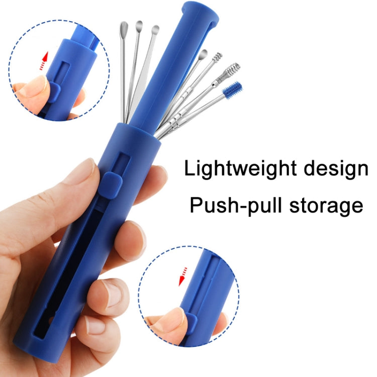 2 Packs Push-Pull Cylinder Storage Ear Scoop Set, Specification: 6 PCS/Set Orange - Ear Care Tools by PMC TechLife | Online Shopping South Africa | PMC TechLife | Buy Now Pay Later Mobicred