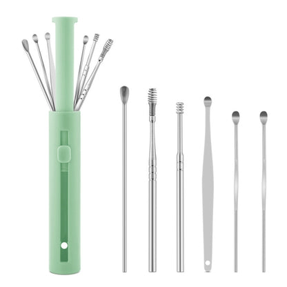 2 Packs Push-Pull Cylinder Storage Ear Scoop Set, Specification: 6 PCS/Set Green - Ear Care Tools by PMC Jewellery | Online Shopping South Africa | PMC Jewellery