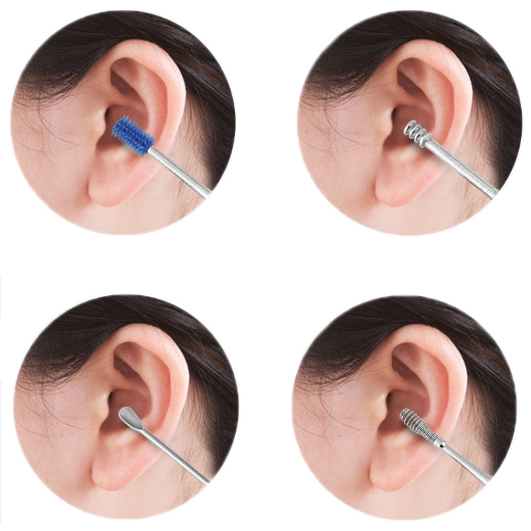 2 Packs Push-Pull Cylinder Storage Ear Scoop Set, Specification: 7 PCS/Set Blue - Ear Care Tools by PMC TechLife | Online Shopping South Africa | PMC TechLife | Buy Now Pay Later Mobicred