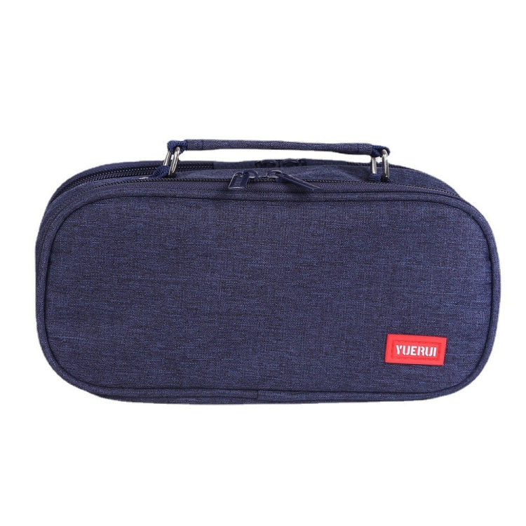 Large Capacity Multi-layer Portable Stationery Bag Canvas Pen Bag(Navy Blue) - Pen Holder by PMC Jewellery | Online Shopping South Africa | PMC Jewellery