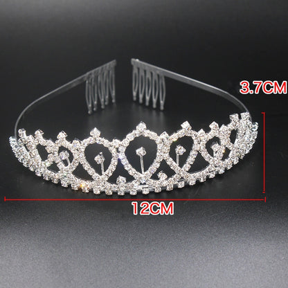 WM-02 Crystal Diamond Birthday Party Wedding Updo Crown, Color: Rose Gold Queen - Head Bands by PMC Jewellery | Online Shopping South Africa | PMC Jewellery