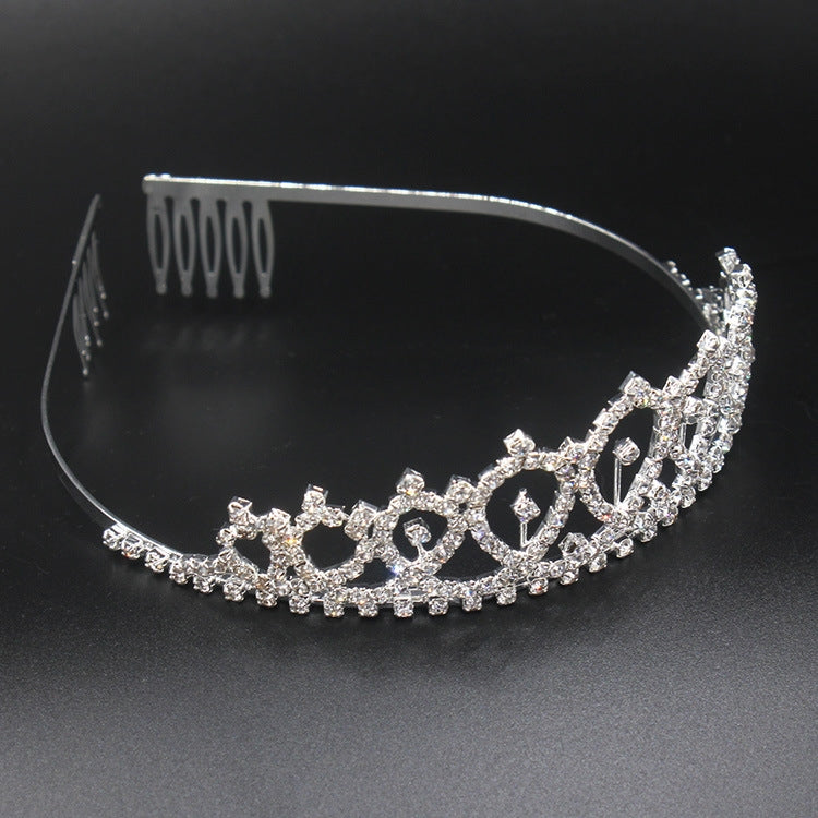 WM-02 Crystal Diamond Birthday Party Wedding Updo Crown, Color: Rose Gold Queen - Head Bands by PMC Jewellery | Online Shopping South Africa | PMC Jewellery