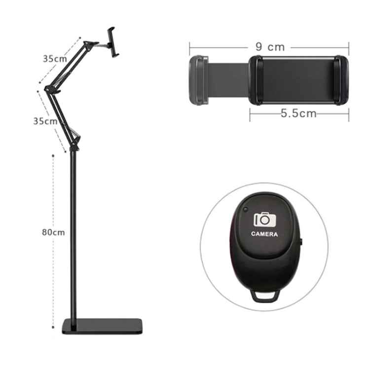 155cm Live Broadcast Bedside Cantilever Floor Bracket Bluetooth Remote Control Model (Black) - Lazy Bracket by PMC TechLife | Online Shopping South Africa | PMC TechLife