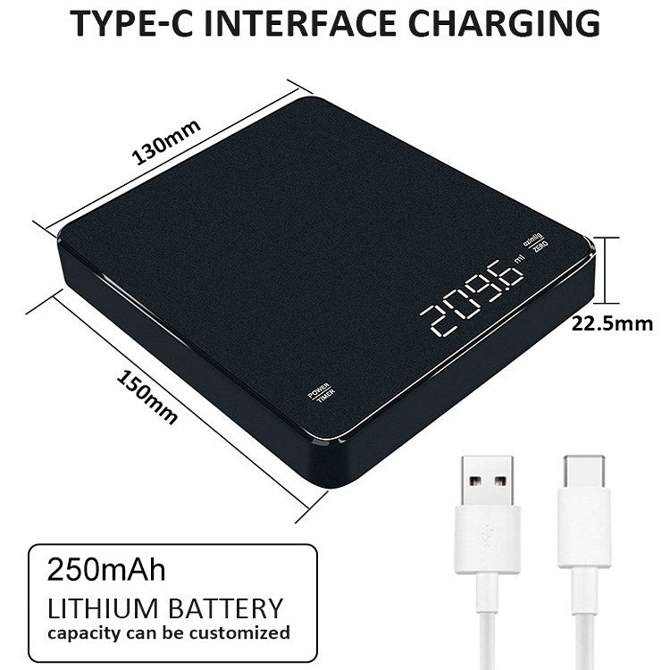 Household LED Electronic Coffee Scale, Specification: Black - Hanging Scales by PMC TechLife | Online Shopping South Africa | PMC TechLife
