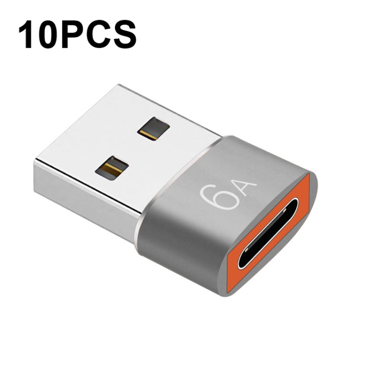 10 PCS HOWJIM HJ003 Type-C To USB3.0 Adapter Support Charging & Data Cable Transfer(Silver) - Type-C Adapter by HOWJIM | Online Shopping South Africa | PMC TechLife | Buy Now Pay Later Mobicred