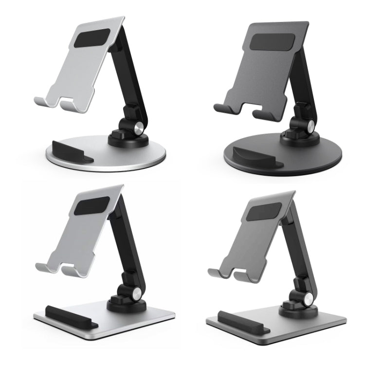 Portable Mobile Phone Tablet Desktop Stand, Color: Square Swivel Silver - Desktop Holder by PMC TechLife | Online Shopping South Africa | PMC TechLife
