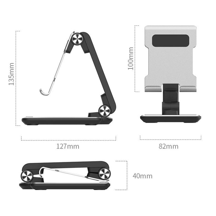 Portable Mobile Phone Tablet Desktop Stand, Color: Square Swivel Silver - Desktop Holder by PMC TechLife | Online Shopping South Africa | PMC TechLife