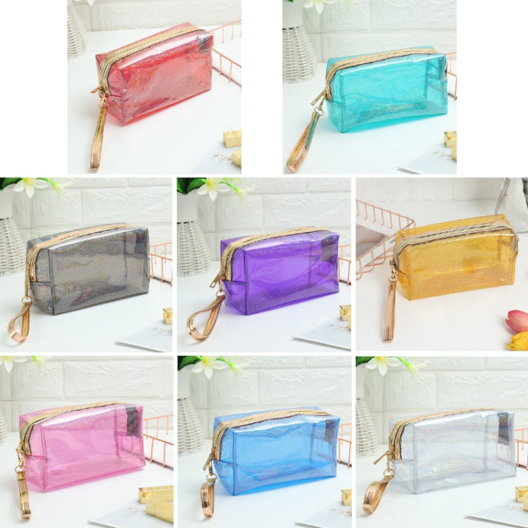 PVC Laser Transparent Portable Cosmetic Bag Travel Toiletry Bag(Silver) - Storage Boxes by PMC Jewellery | Online Shopping South Africa | PMC Jewellery