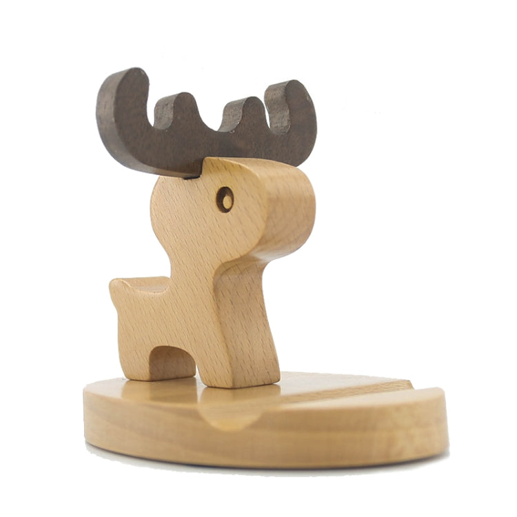 Wooden Mobile Phone Bracket Beech Lazy Mobile Phone Holder,Style: Little Deer With Antlers - Desktop Holder by PMC TechLife | Online Shopping South Africa | PMC TechLife