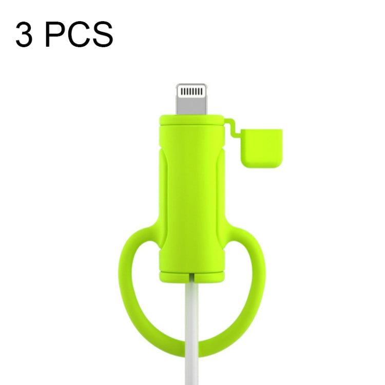 3 PCS Soft Washable Data Cable Silicone Case For Apple, Spec: 8 Pin (Mustard Green) - Cable Organizer by PMC TechLife | Online Shopping South Africa | PMC TechLife | Buy Now Pay Later Mobicred