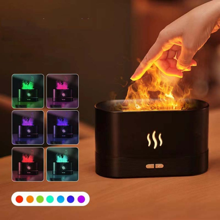 7 Color Flame Aromatherapy Machine Home Office Desk Air Humidifier(Black) - Air Purifiers & Parts by PMC Jewellery | Online Shopping South Africa | PMC Jewellery