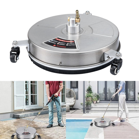 Round Floor Scrubber High Pressure Cleaner, Size: 15 inch Stainless Steel+2 Shots - Car Washer & Accessories by PMC Jewellery | Online Shopping South Africa | PMC Jewellery