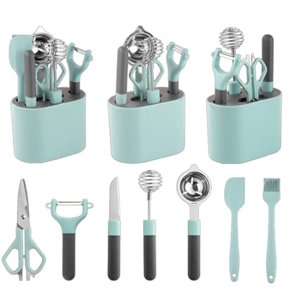 8 PCS / Set Stainless Steel Peeler Kitchen Gadgets Set With Storage Holder - Gadgets by PMC Jewellery | Online Shopping South Africa | PMC Jewellery
