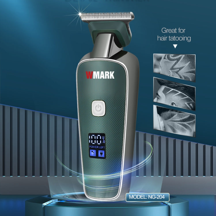 WMARK NG-204 Wireless LED Display Rechargeable Hair Clipper(Green) - Hair Trimmer by WMARK | Online Shopping South Africa | PMC Jewellery