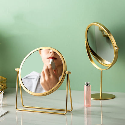 Desktop Makeup Mirror Simple Portable Mirror Rotating Dressing Mirror,Style: Gold Stand Model - Mirror by PMC Jewellery | Online Shopping South Africa | PMC Jewellery