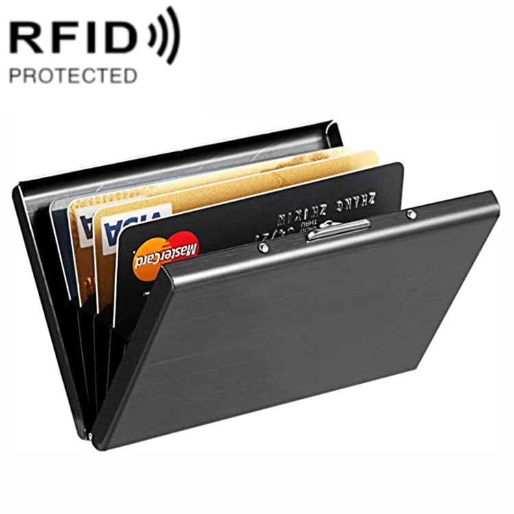 ZT-1563 RFID Anti-theft Aluminum Alloy Multi-compartment Business Card Case Card Holder(Black) - Antimagnetic RFID Package by PMC Jewellery | Online Shopping South Africa | PMC Jewellery | Buy Now Pay Later Mobicred