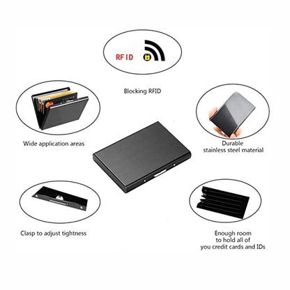 ZT-1563 RFID Anti-theft Aluminum Alloy Multi-compartment Business Card Case Card Holder(Black) - Antimagnetic RFID Package by PMC Jewellery | Online Shopping South Africa | PMC Jewellery | Buy Now Pay Later Mobicred