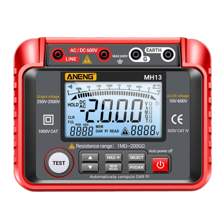 ANENG MH13 High Voltage Digital Electronic Meter Insulation Resistance Tester(Red) - free shipping - PMC TechLife - Order now!