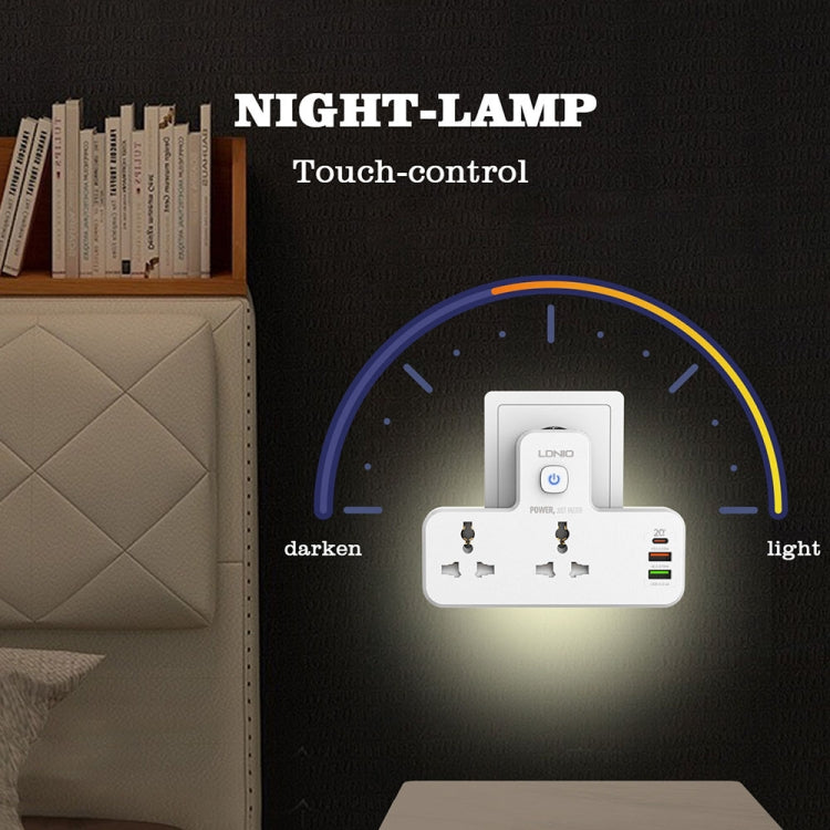 LDNIO SC2311 20W PD+QC 3.0 Multifunctional Home Fast Charging Socket with Night Light, Spec: US Plug - Extension Socket by LDNIO | Online Shopping South Africa | PMC TechLife | Buy Now Pay Later Mobicred