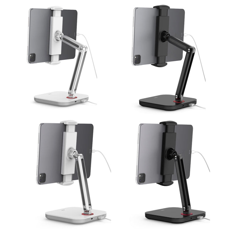 SSKY X38 Desktop Phone Tablet Stand Folding Online Classes Support, Style: Long Arm Charging Version (White) - Desktop Holder by SSKY | Online Shopping South Africa | PMC Jewellery