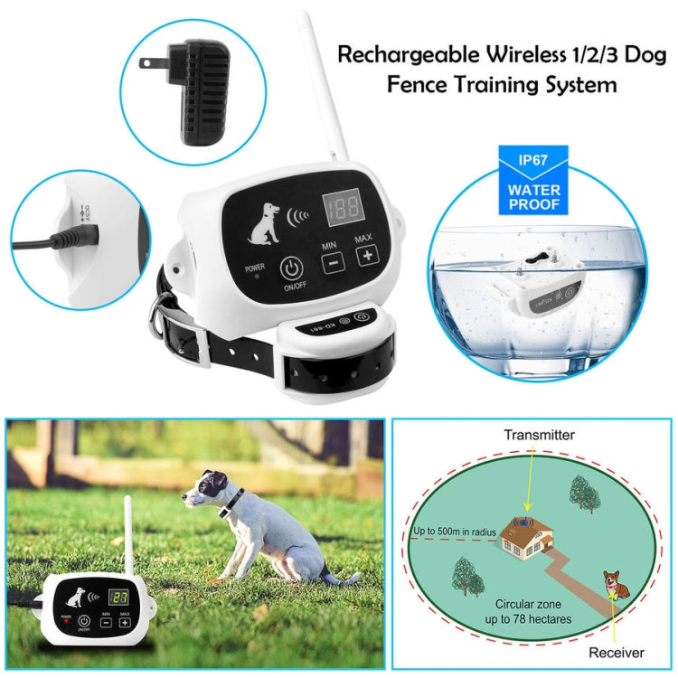 KD-661 500m Wireless Electric Dog Pet Fence Shock Collar,Spec: For Two Dog(EU Plug) - Training Aids by PMC Jewellery | Online Shopping South Africa | PMC Jewellery