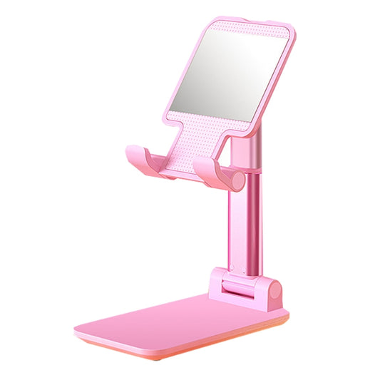 SSKY X5 Desktop Phone Live Foldable Tablet Bracket, Style: With Mirror Version (Pink) - Desktop Holder by SSKY | Online Shopping South Africa | PMC Jewellery