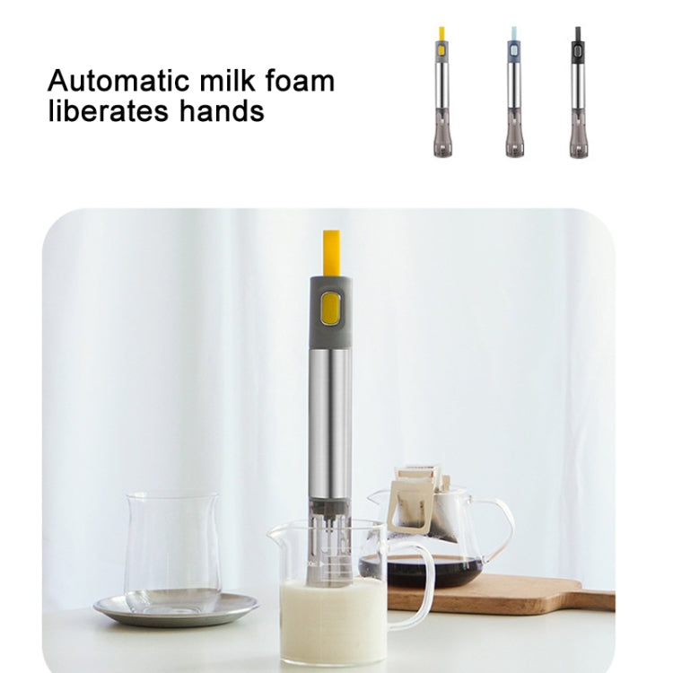 304 Stainless Steel Hand-held Electric Milk Foamer Coffee Utensil(Yellow) - Stirrer & Squeezer by PMC Jewellery | Online Shopping South Africa | PMC Jewellery