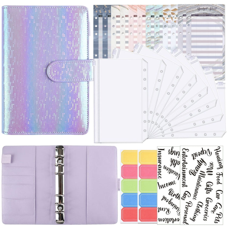 A6 Illusion Magic Square Loose-leaf PU Notebook Cash Budget Book(Purple) - Notebooks by PMC TechLife | Online Shopping South Africa | PMC TechLife