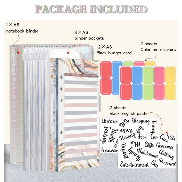A6 Illusion Magic Square Loose-leaf PU Notebook Cash Budget Book(White) - Notebooks by PMC TechLife | Online Shopping South Africa | PMC TechLife | Buy Now Pay Later Mobicred