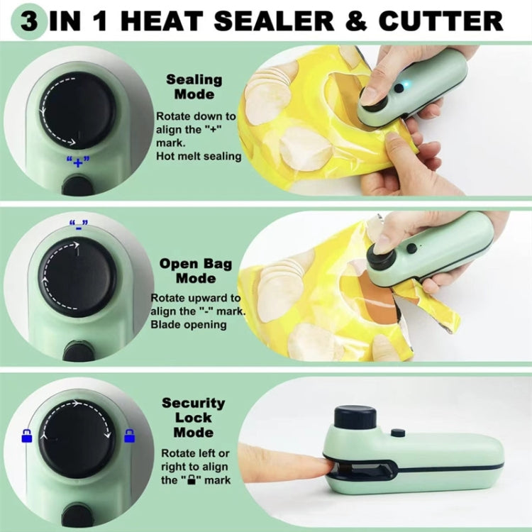 W-168 Knob Charging Sealing/Opening Machine Mini Snack Moisture Sealer(Green) - free shipping - PMC TechLife - Order now!
