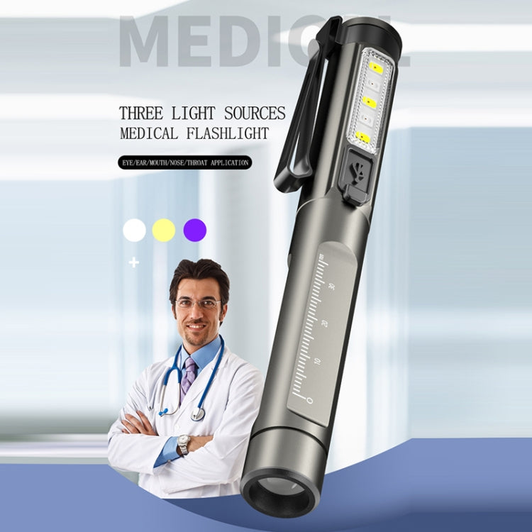 DT005 LED White + Yellow Pen Light Rechargeable Flashlight Doctor Nurse Pen Lighting - LED Flashlight by PMC TechLife | Online Shopping South Africa | PMC TechLife