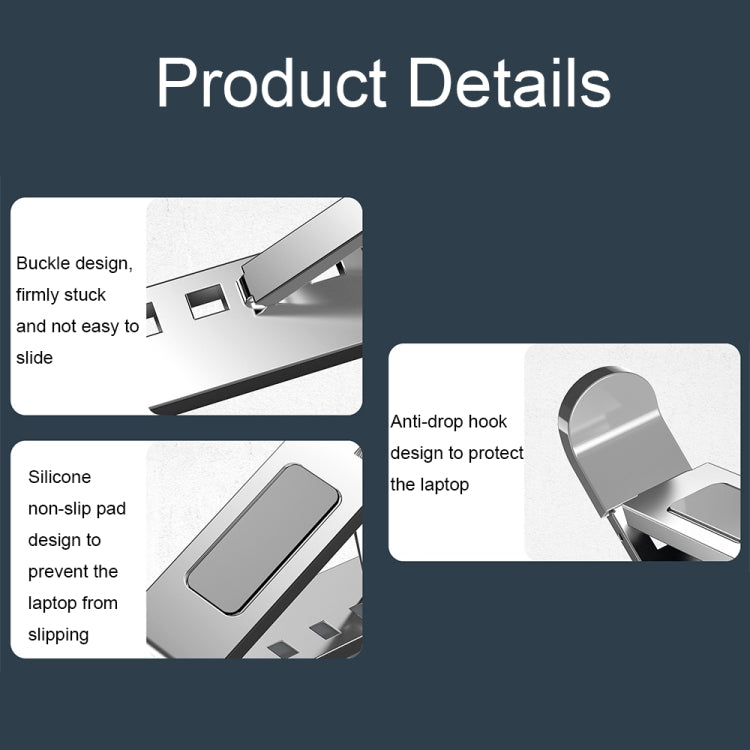 N8 Double-layer Foldable Lifting Aluminum Alloy Laptop Heat Dissipation Stand, Color: Gray - Laptop Stand by PMC TechLife | Online Shopping South Africa | PMC TechLife