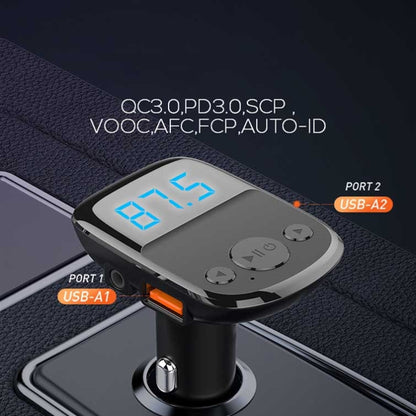 LDNIO C706Q QC3.0+AUTO-ID Car Bluetooth FM Music Digital Display Car Charger with 8 Pin Cable - Car Charger by LDNIO | Online Shopping South Africa | PMC Jewellery | Buy Now Pay Later Mobicred